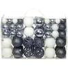 Image de vidaXL 100x Boules de Noël Blanc/Gris Ornements Sapin Arbre Décor Fête Maison