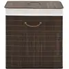Image de vidaXL Panier à linge rectangulaire Bambou Marron foncé