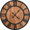 Image de vidaXL Horloge Murale Vintage à Quartz Bois et métal 60 cm XXL