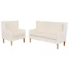 Image de vidaXL Ensemble de Canapé 2 pcs Canapé de Salle de Séjour Sofa de Salon Meuble de Salon Sofa de Salle de Séjour Maison Intérieur Tissu Blanc Crème
