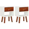 Image de vidaXL Tables de chevet 2 pcs Bois d'acacia massif 40x30x57 cm