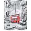 Image de vidaXL Cloison de séparation 160 x 170 cm Bus londonien Noir et blanc