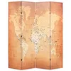Image de vidaXL Cloison de Séparation Pliable 160x170 cm Carte du Monde Jaune Paravent
