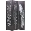 Image de vidaXL Cloison de Séparation Pliable 120x170 cm Plumes Noir et Blanc Paravent