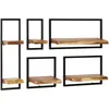 Image de vidaXL Set d'Étagères Murales 5 pcs Bois d'Acacia Massif et Acier Rangement