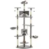 Image de vidaXL Arbre à chat avec griffoirs en sisal 203 cm Gris et Blanc