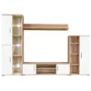 Image de vidaXL Meuble TV Mural avec Lumière LED, Armoire de Télévision avec Étagère, Meuble Télé de Salon Intérieur, Moderne, Chêne Sonoma et Blanc