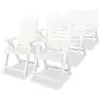 Image de vidaXL Chaises inclinables de jardin lot de 6 Plastique Blanc