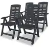 Image de vidaXL Chaises inclinables de jardin lot de 4 Plastique Anthracite