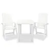 Image de vidaXL Ensemble de bistro 3 pcs Plastique Blanc