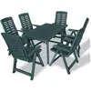 Image de vidaXL Ensemble à manger d'extérieur 7 pcs Plastique Vert