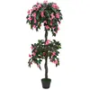 Image de vidaXL Plante artificielle de Rhododendron avec pot 155cm Vert et rose