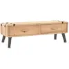 Image de vidaXL Meuble TV Bois de sapin massif 120x33x35 cm
