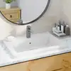 Image de vidaXL Lavabo en granit 600 x 450 x 120 mm Blanc