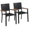 Image de vidaXL Chaise d'extérieur lot de 2 Résine tressée Noir
