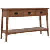 Image de Table console bois de sapin massif 126 x 40 x 77,5 cm Marron