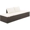 Image de vidaXL Canapé de Jardin Résine Tressée Marron Patio Lit Jardin Chaise Longue