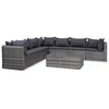 Image de vidaXL Meuble de Jardin 8 pcs et Coussins et Oreillers Résine Tressée Salon de Jardin Mobilier de Balcon Terrasse Patio Ensemble de Canapé