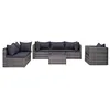Image de vidaXL Meuble de Jardin 7 pcs et Coussins et Oreillers Résine Tressée Salon de Jardin Mobilier de Balcon Terrasse Patio Ensemble de Canapé