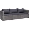 Image de vidaXL Meuble de Jardin 3 pcs avec Coussins Résine Tressée Canapé de Jardin Meuble de Terrasse Mobilier d'Extérieur Mobilier de Patio