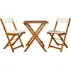 Image de vidaXL Ensemble de bistro pliable 3 pcs avec coussins Acacia solide