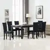 Image de vidaXL Chaises à manger lot de 6 noir velours