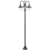 Image de vidaXL Lampadaire de jardin E27 220 cm Aluminium 3 lanternes Bronze