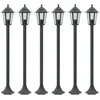 Image de vidaXL 6x Lampe de Jardin à Piquet E27 Aluminium Vert Foncé Éclairage Terrasse