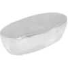 Image de Table basse martelée Argenté 100x50x28 cm Aluminium