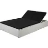 Image de vidaXL Chaise longue avec coussin Résine tressée Noir