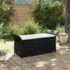 Image de vidaXL Banc de jardin avec coussin 138 cm Résine tressée Marron