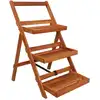 Image de vidaXL Support de jardinière à 3 niveaux 50x63x80 cm Acacia solide