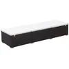 Image de vidaXL Chaise Longue Résine Tressée Brun/Blanc Crème Transat Chilienne