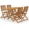 Image de vidaXL Ensemble à manger d'extérieur pliable 5pcs Bois d'acacia solide