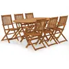 Image de vidaXL Ensemble à manger d'extérieur pliable 7pcs Bois d'acacia solide