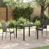 Image de vidaXL Chaises empilables d'extérieur lot de 2 Résine tressée Marron