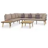 Image de vidaXL Jeu de Canapé de Jardin 4pcs Marron Acier Terrasse Bois d'Acacia Massif