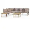 Image de vidaXL Salon de jardin 4pcs et coussins Bois d'acacia solide Marron
