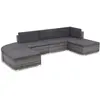 Image de vidaXL Salon de jardin 6 pcs avec coussins résine tressée gris
