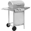 Image de vidaXL Barbecue à gaz avec 2 zones de cuisson Acier Argenté