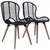Image de vidaXL Chaises à manger lot de 2 noir rotin naturel