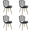 Image de vidaXL Chaises à manger lot de 4 noir rotin naturel