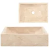 Image de vidaXL Lavabo 45x30x12 cm marbre crème brillant