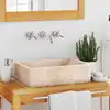 Image de vidaXL Lavabo 45x30x12 cm marbre crème brillant