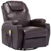 Image de vidaXL Fauteuil Bascule Électrique Massage Similicuir Marron Inclinable Massant