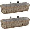 Image de vidaXL 2X Panier de Rangement Osier Revêtement PE Rotin Bac de Stockage Boîte