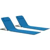 Image de vidaXL 2X Tapis de Plage Pliable Tissu Bleu Matelas de Plage Camping Randonnée