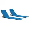 Image de vidaXL Tapis de plage pliables 2 pcs Acier et tissu Bleu