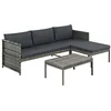 Image de vidaXL Ensemble de Canapé de Jardin 9 pcs Résine Tressée Gris Salon de Jardin