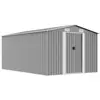 Image de vidaXL Abri de jardin 257x392x181 cm Métal Gris